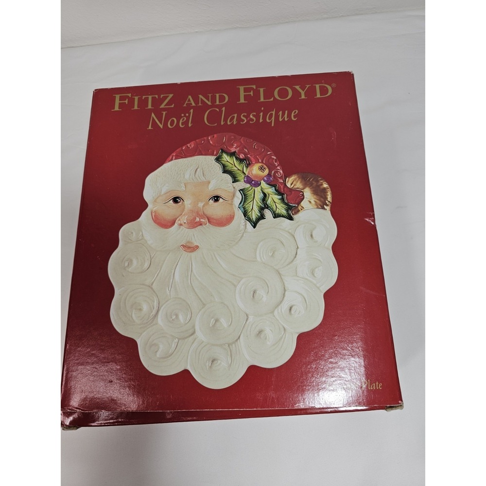 VTG 2004 Fitz‎ & Floyd  Christmas Santa Hanging Canape Plate Noel Classique
